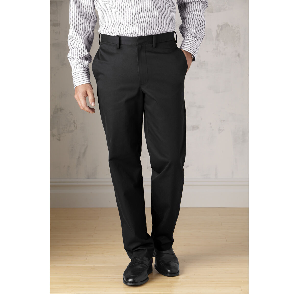 Easy-Care Supima&reg; Patterned Twill Pants&nbsp; image number null