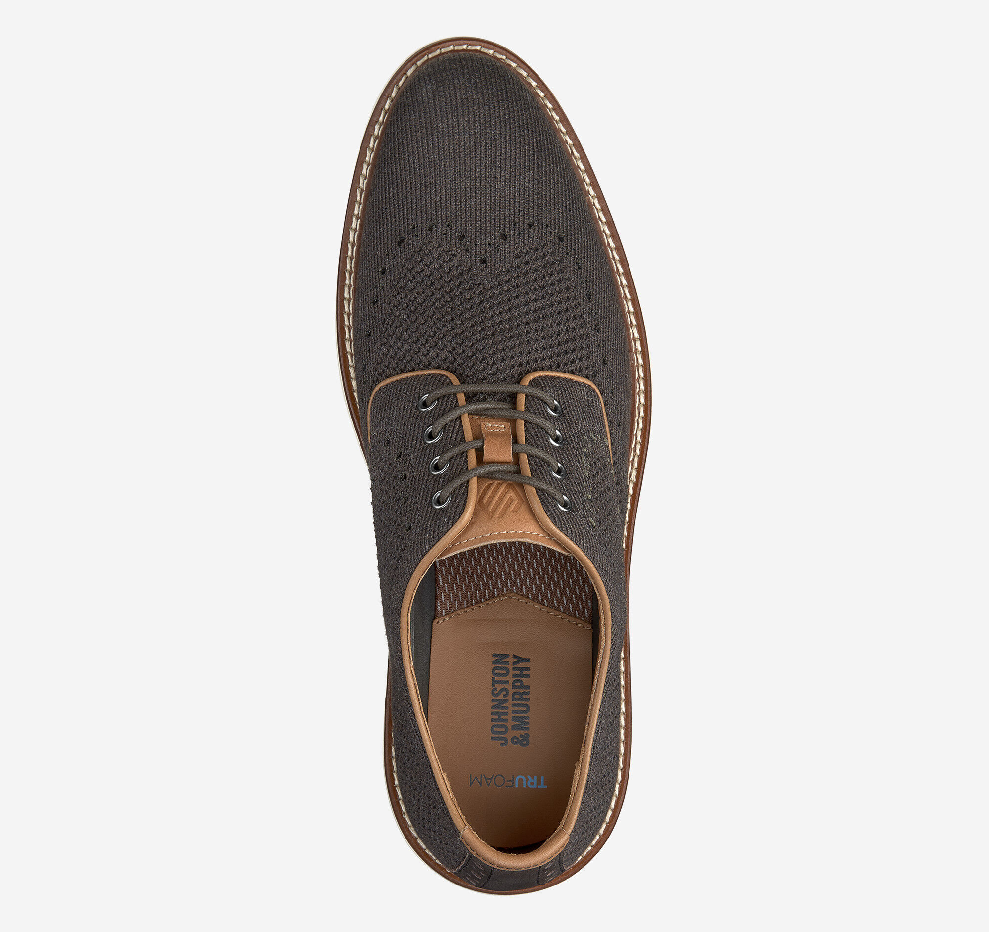 Men's Upton Knit Wingtip in Brown Heathered Knit | Johnston & Murphy