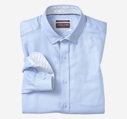 Ovation Non-Iron Dress Shirt - Blue Solid Birdseye
