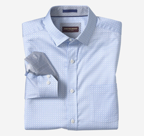 Logan Printed Long-Sleeve Shirt - Blue Layered Diamond