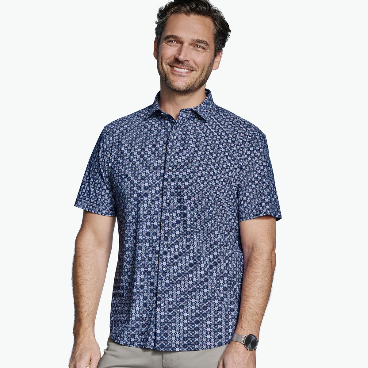 XC+&trade; Motion Short-Sleeve Print Knit Shirt image number null