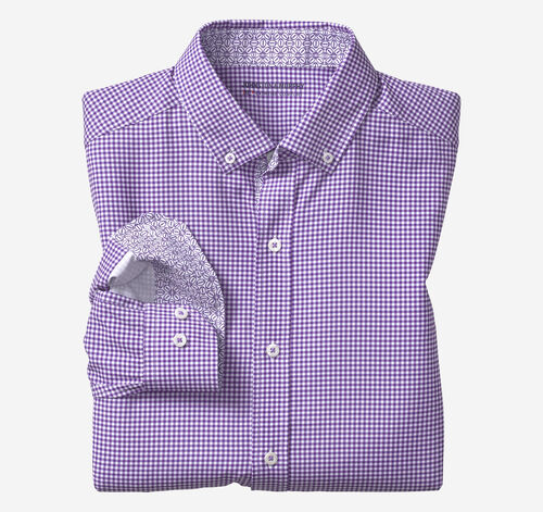 Game Day XC4&reg; Long-Sleeve Gingham Shirt - Purple