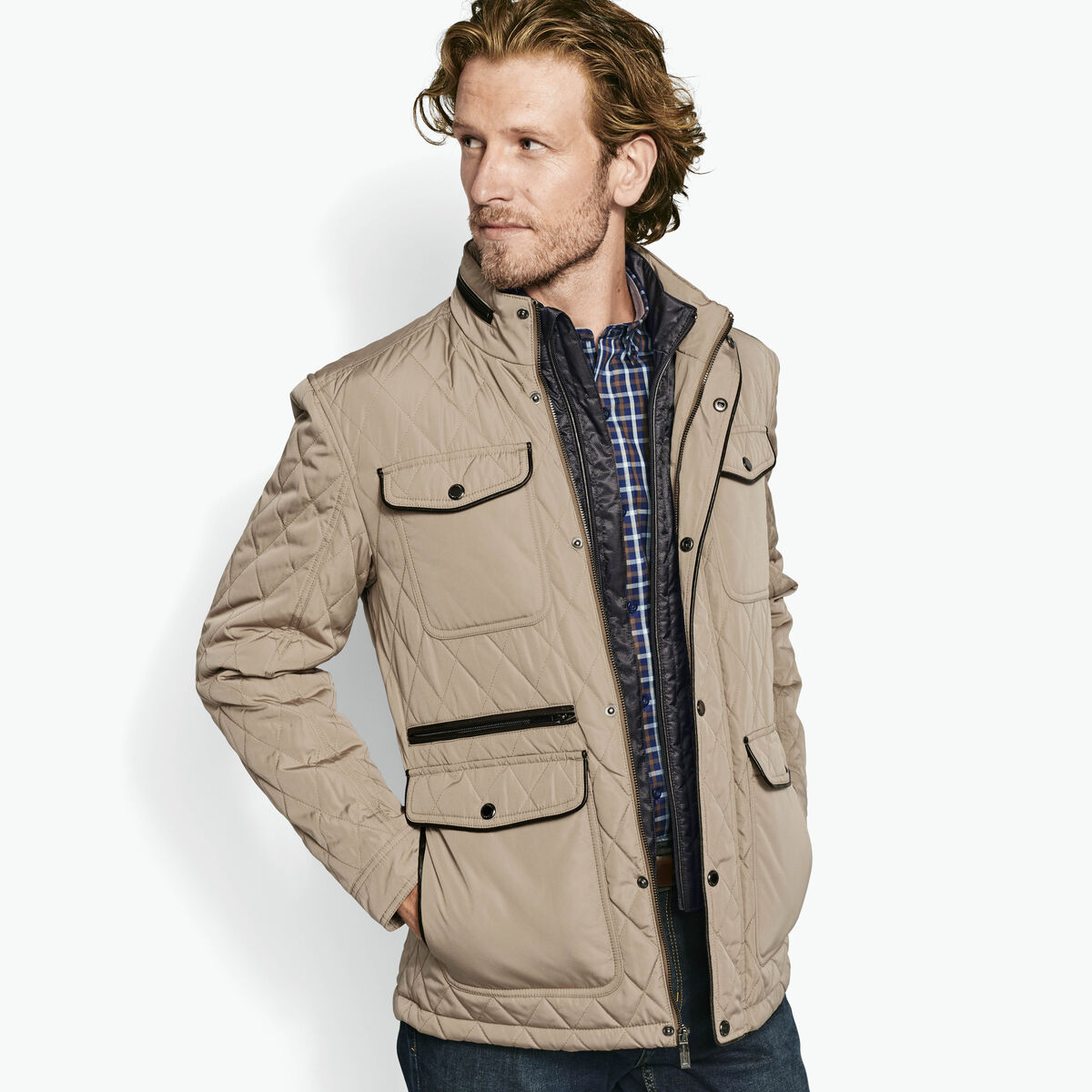 Quilted Bib Jacket image number null