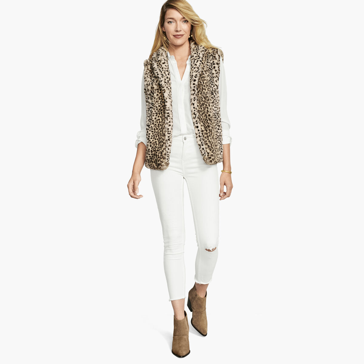 Faux-Fur Leopard Vest image number null