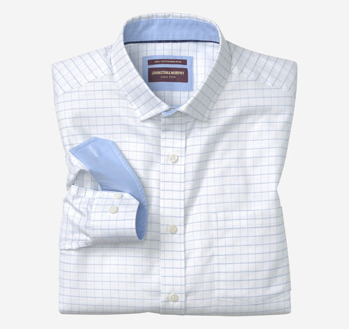 Ovation Non-Iron Dress Shirt - White Windowpane