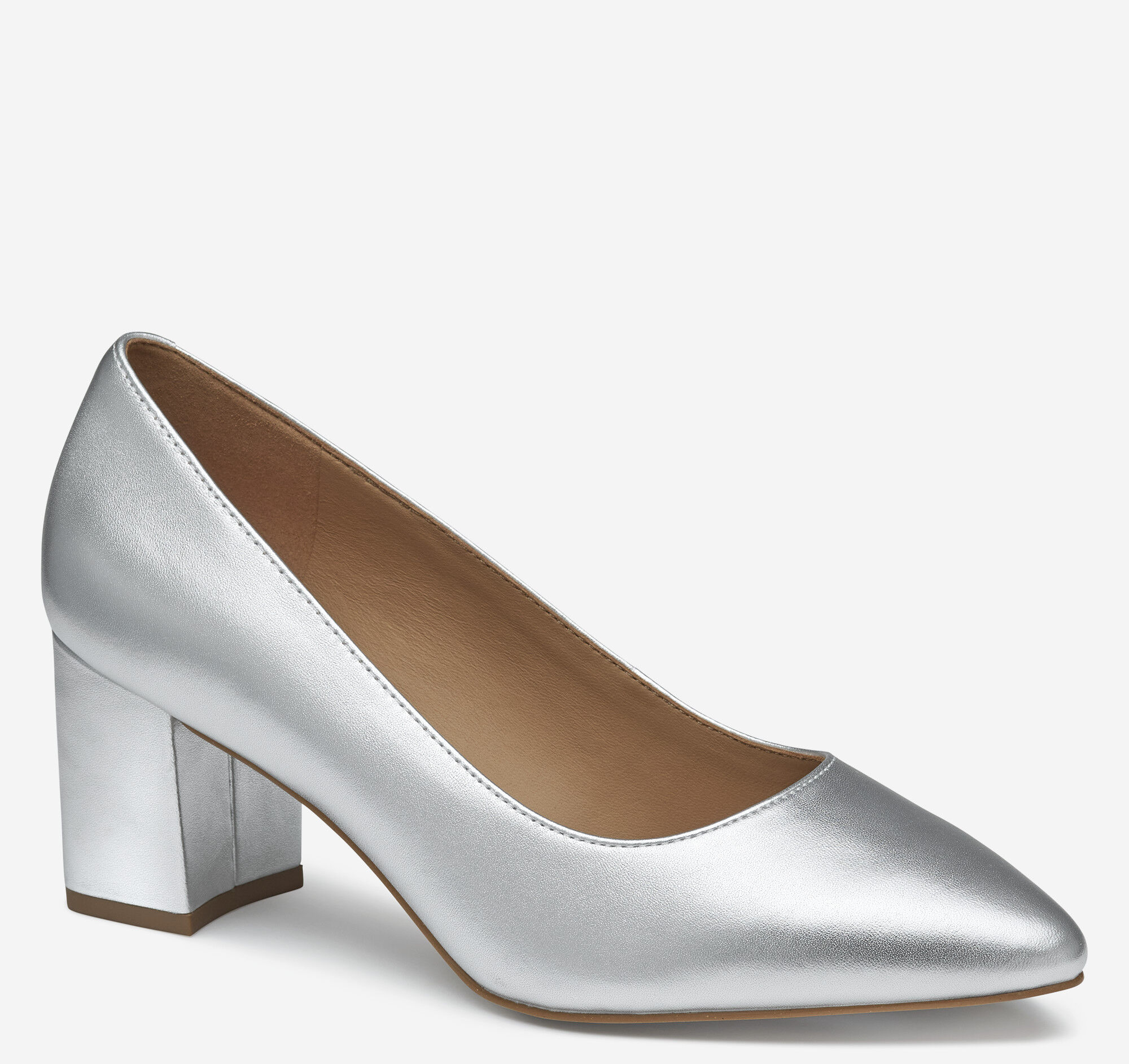 Women's Vicki Pump in Silver Metallic Sheepskin | Johnston & Murphy