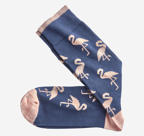 Novelty Socks - Navy Flamingo
