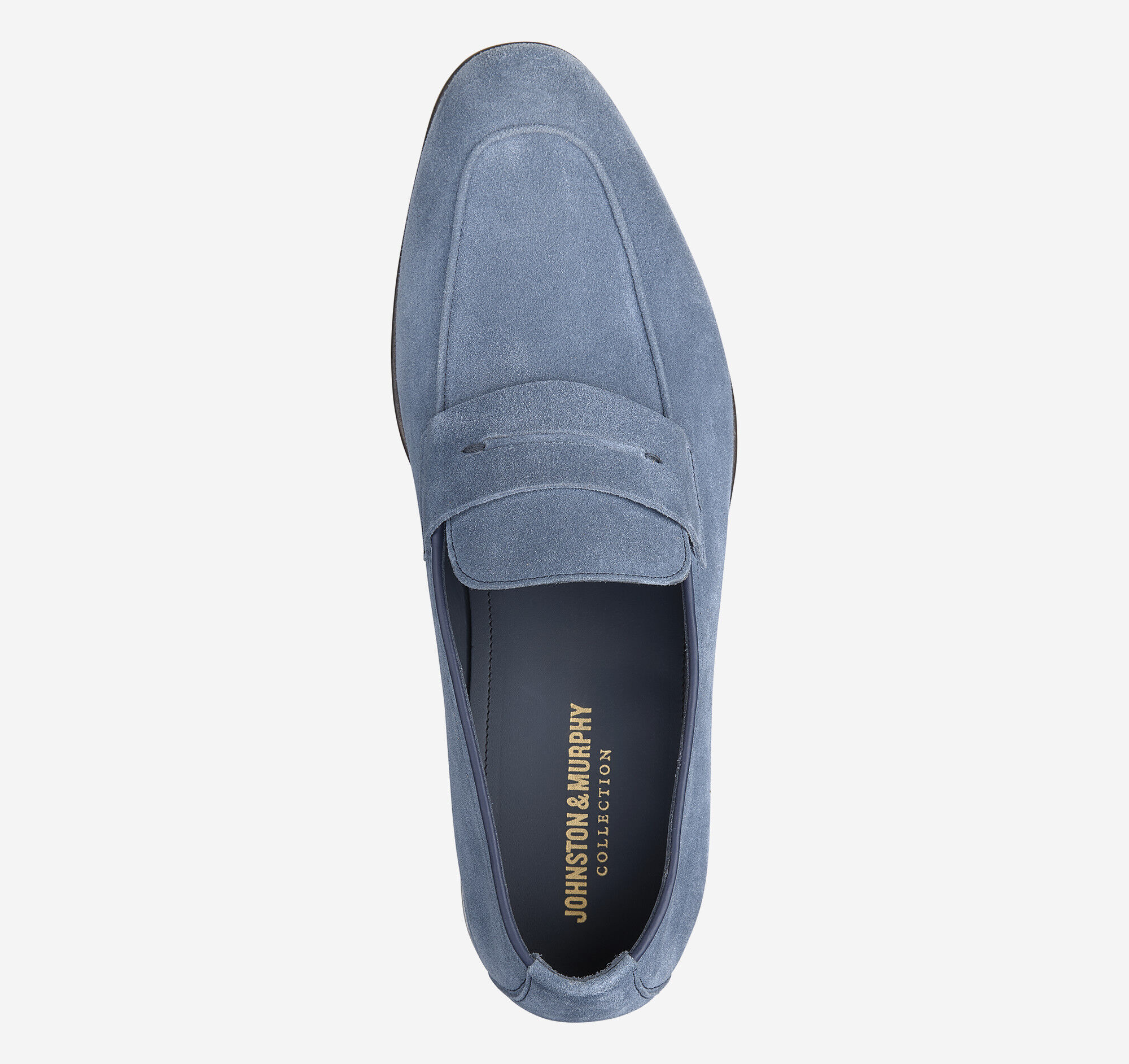 Men's Taylor Penny Loafer in Denim Italian Suede | Johnston & Murphy