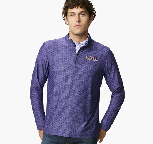 Collegiate XC+&trade; State Print Quarter-Zip - LSU - Purple
