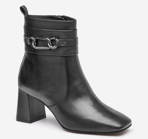 Whitney Chain Bootie - Black Nappa Leather
