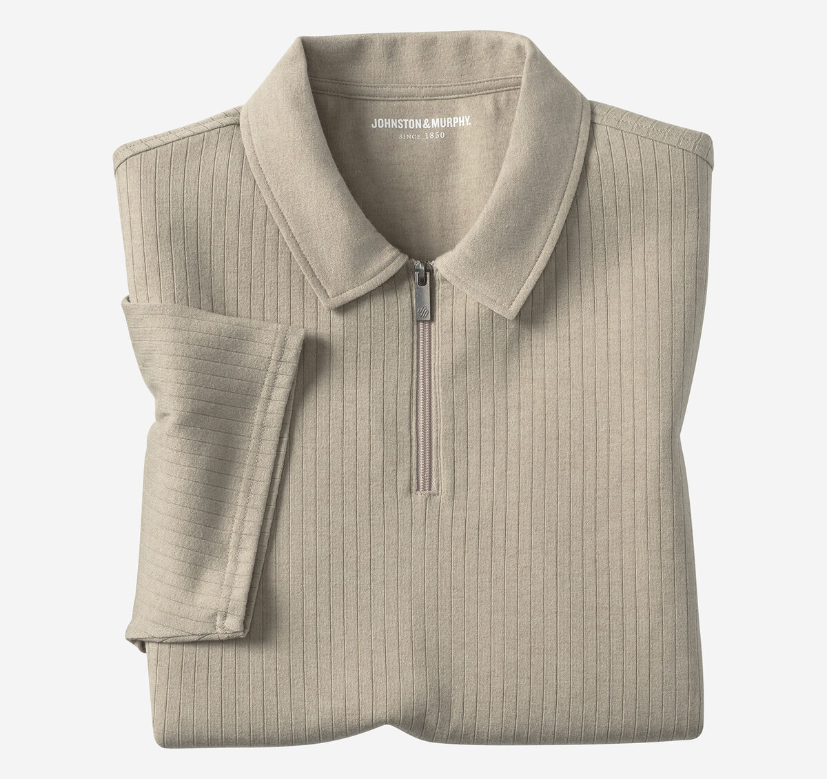 Finn Ribbed Zip Polo image number null