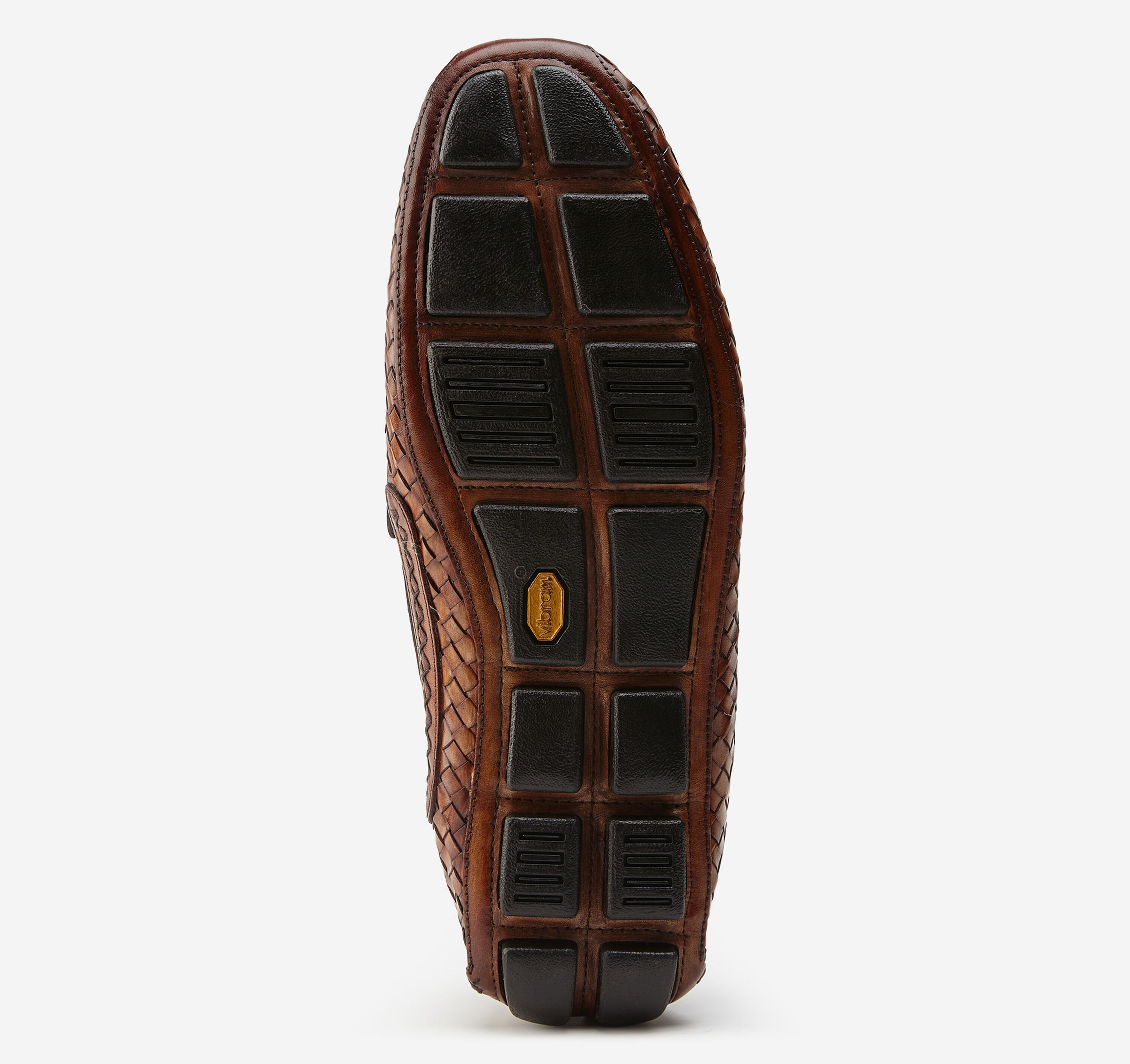 Johnston & Murphy Loafers Men’s 8 Brown Woven Genuine Leather Basket Weave Johnston & Murphy Baldwin Driver Woven Slip-On Tan Sheepskin  main image 2