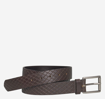 Quilted Embossed Leather Belt