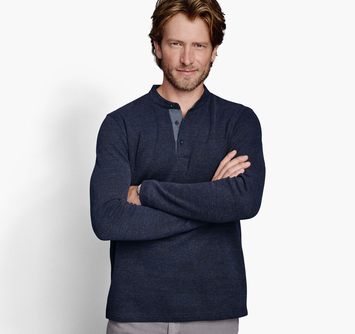 Textured Henley image number null