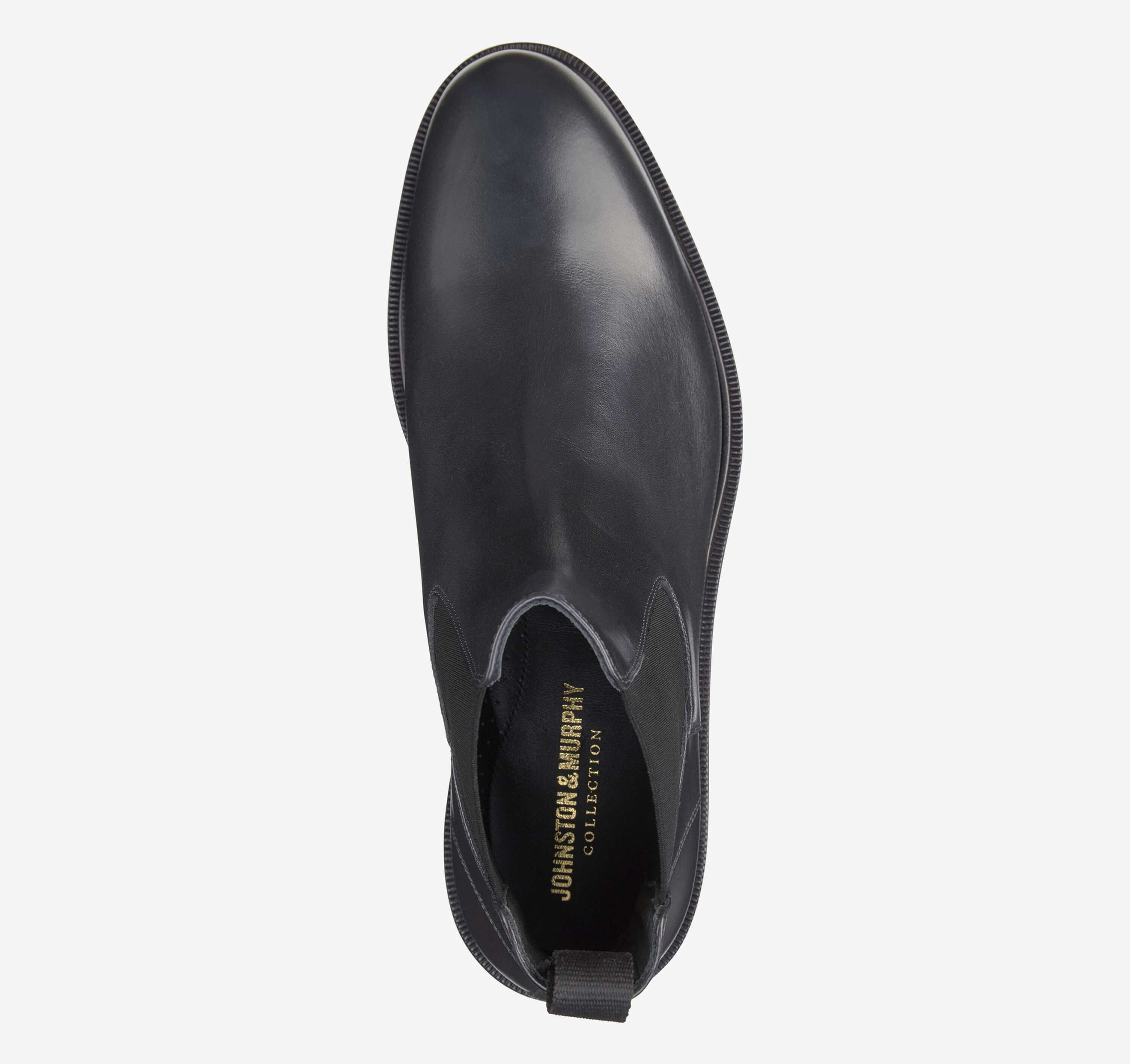 Johnston & MURPHY Classic Black Leather Chelsea Boots with Strap. Made In Italy Men main image 3