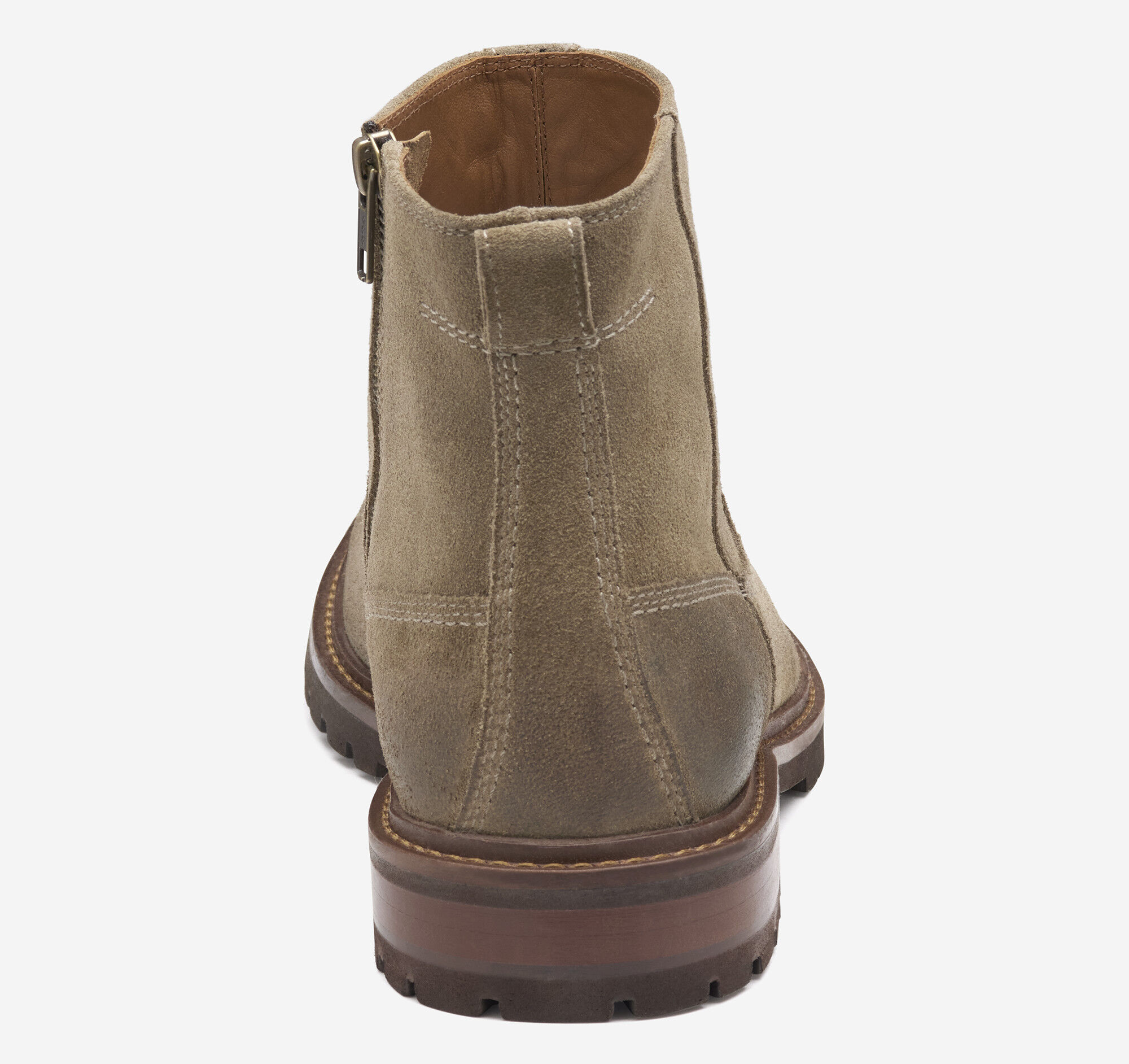 Men's Barrett Zip Boot in Dark Taupe Suede | Johnston & Murphy