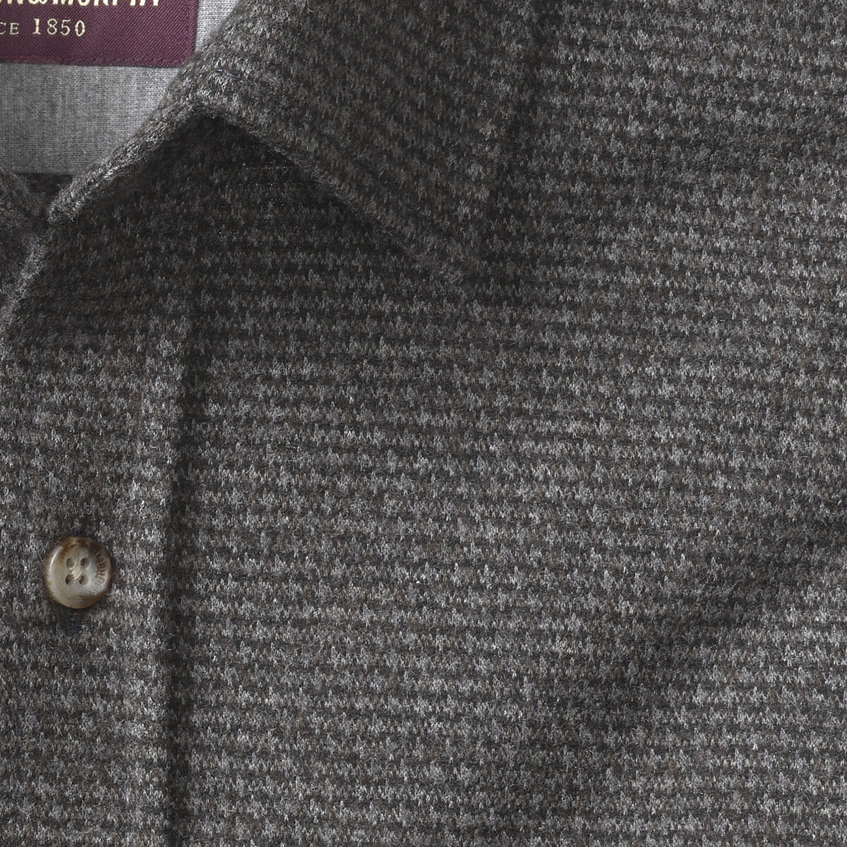 Brushed Button-Front Knit Shirt image number null