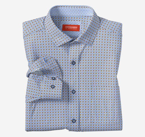 XC+&trade; Motion Long-Sleeve Print Knit Shirt - Orange Cross Petal