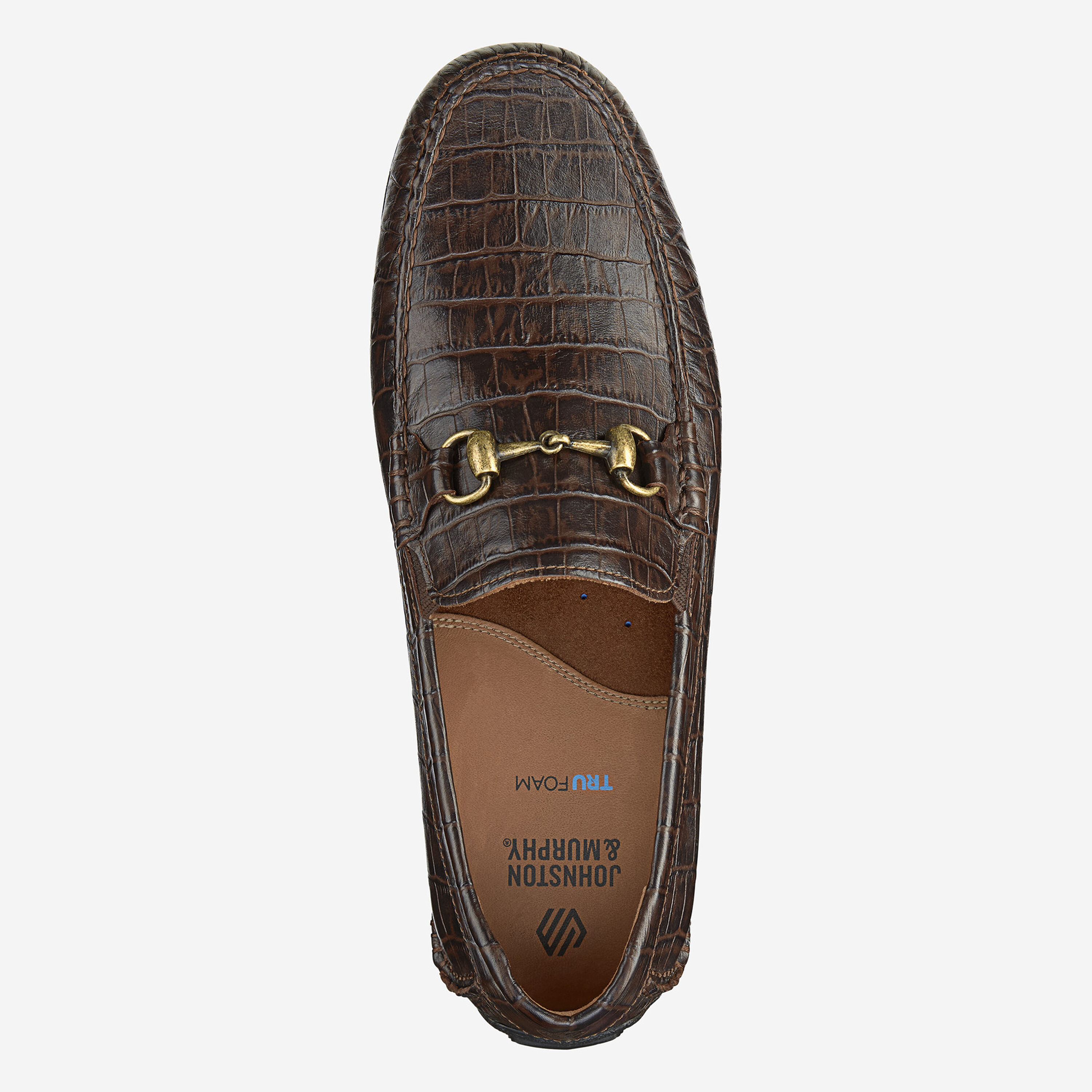 JOHNSON MURPHY CROCK LOAFERS Crocodile flats Johnston And Murphy Brown size 10.5 UK in  main image 3