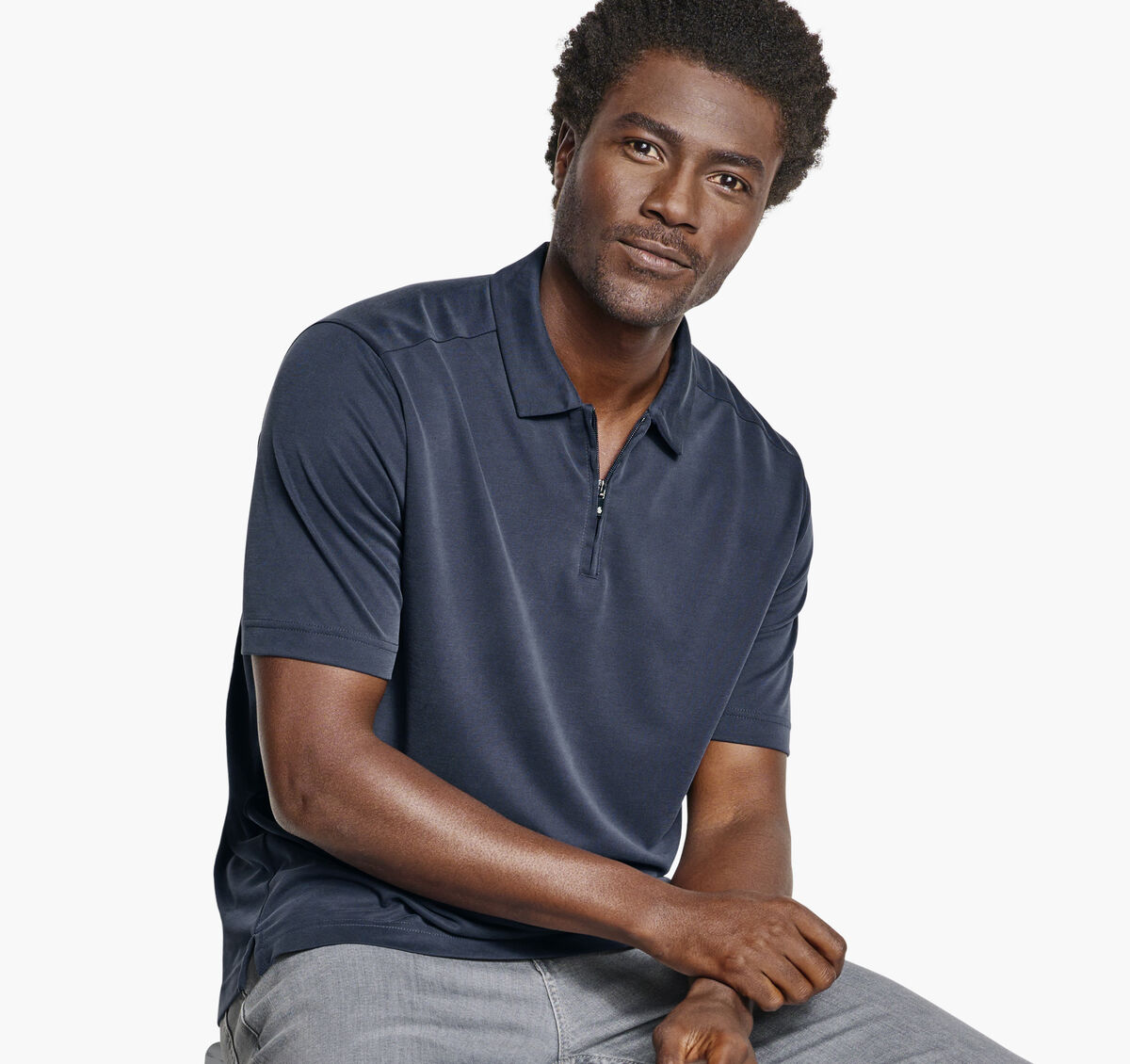 Vintage Birdseye Zip Polo image number null