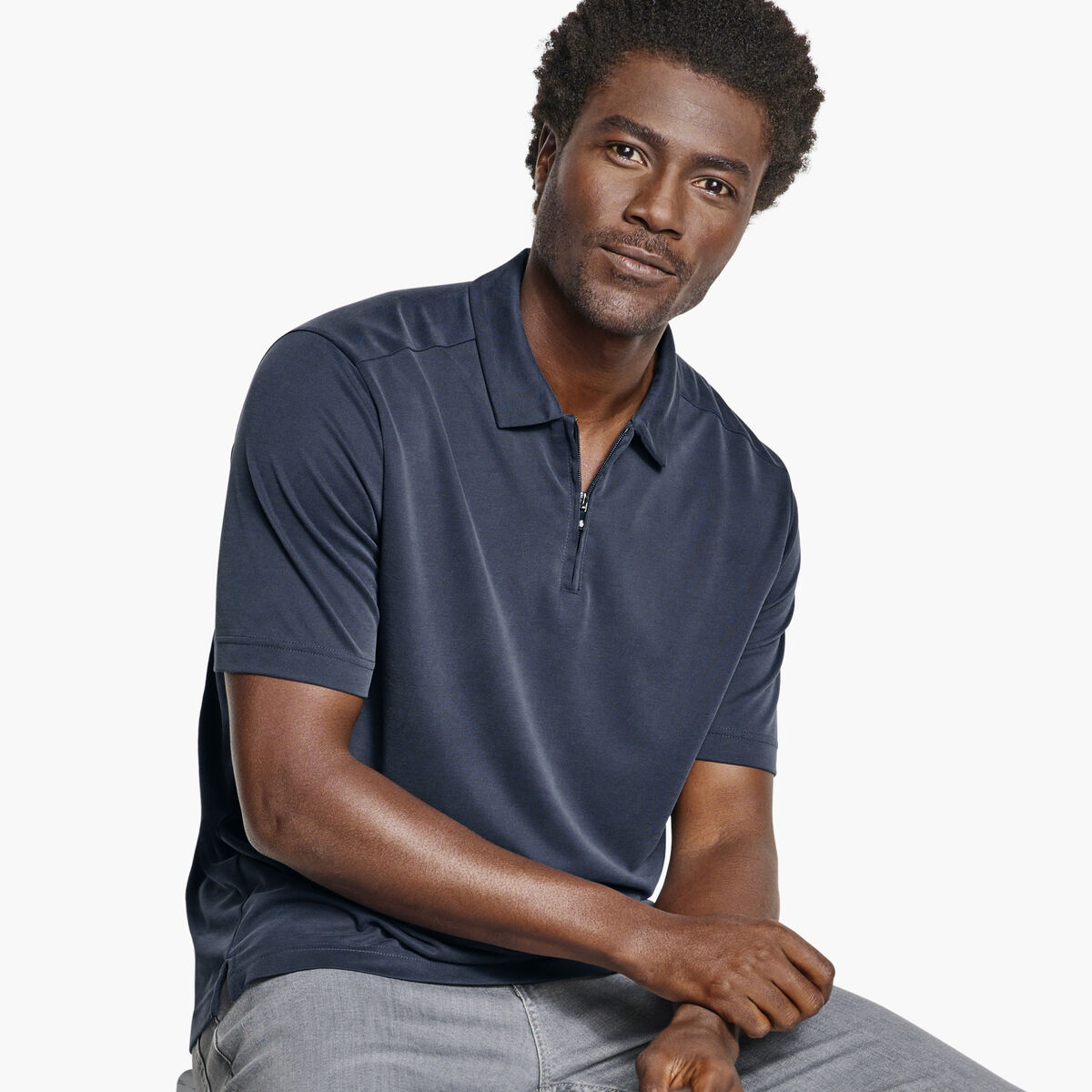 Vintage Birdseye Zip Polo image number null