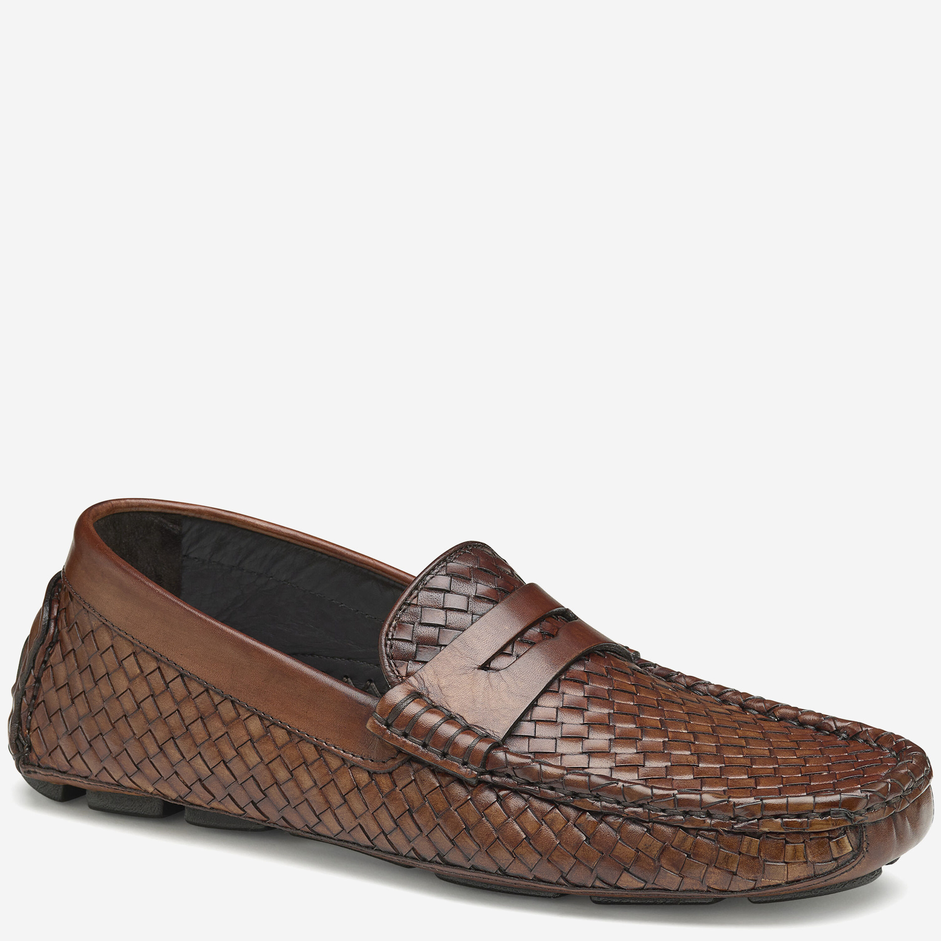 NWOT J&M Woven Leather Loafers Winona Penny Loafers In Woven Italian Leather For Women | J.Crew main image 3