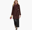 Wool-Blend Coat with Removable Knit Collar image number null