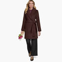 Wool-Blend Coat with Removable Knit Collar image number null