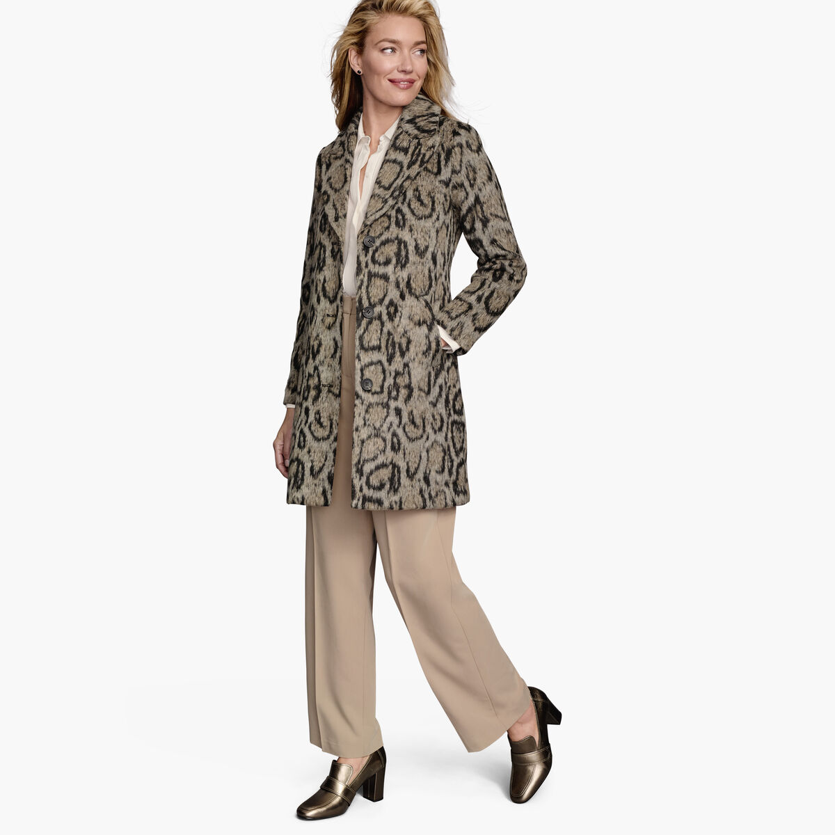 Leopard-Print Coat image number null