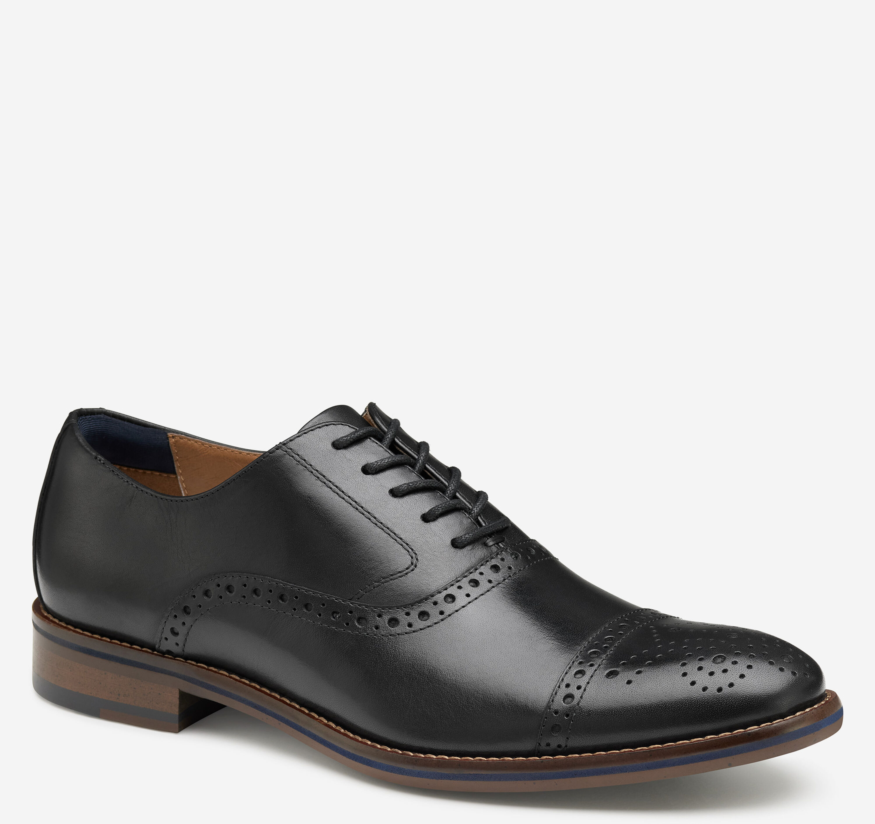 Men's Conard 2.0 Cap Toe in Black Full Grain | Johnston & Murphy