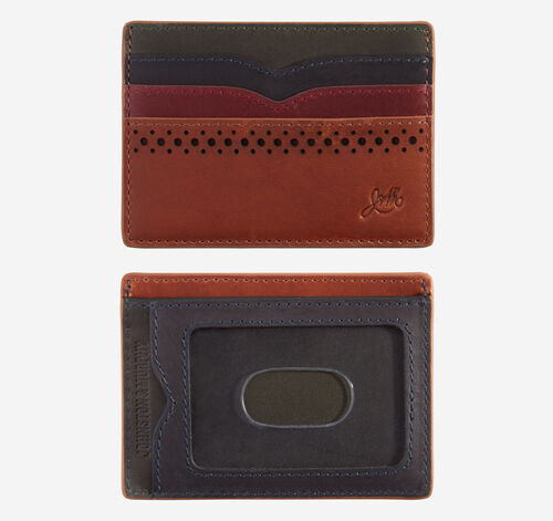 Colorblock Perforated Weekender Wallet - Brown Multi