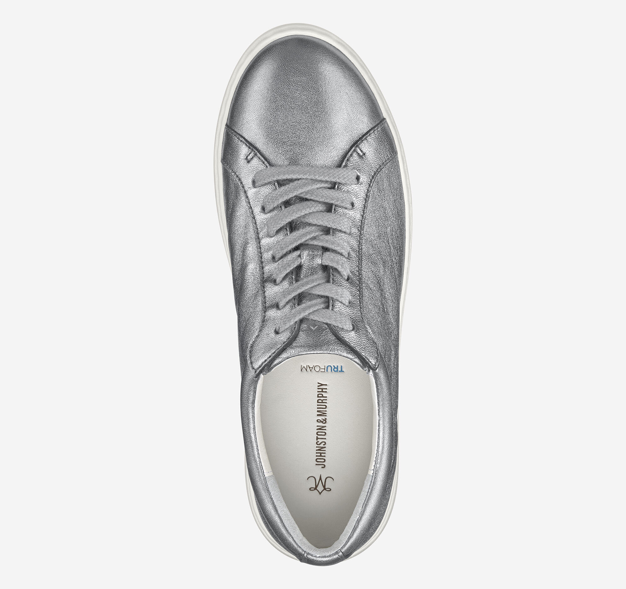 Women's Cammie Lace-Up in Pewter Metallic Glove Leather | Johnston