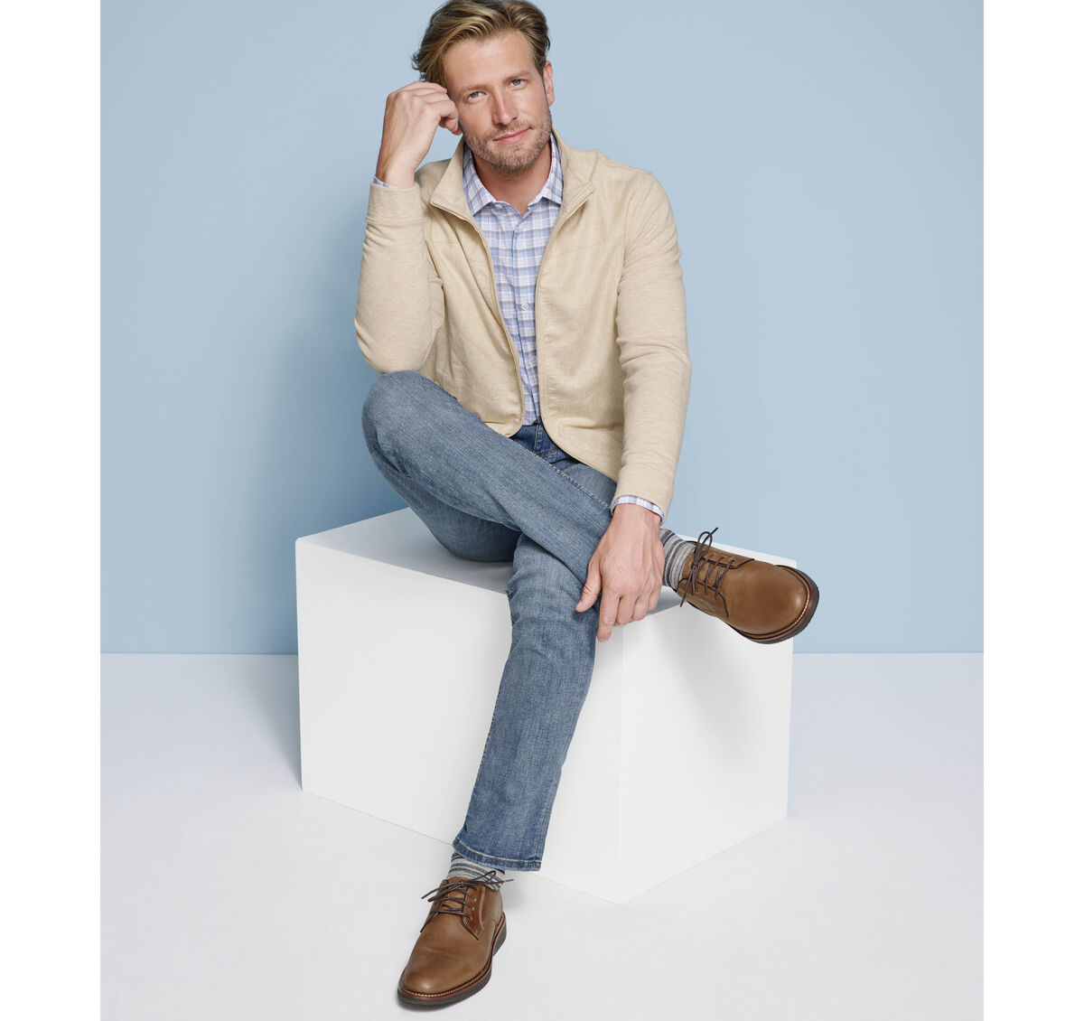 Full-Zip Knit Jacket image number null