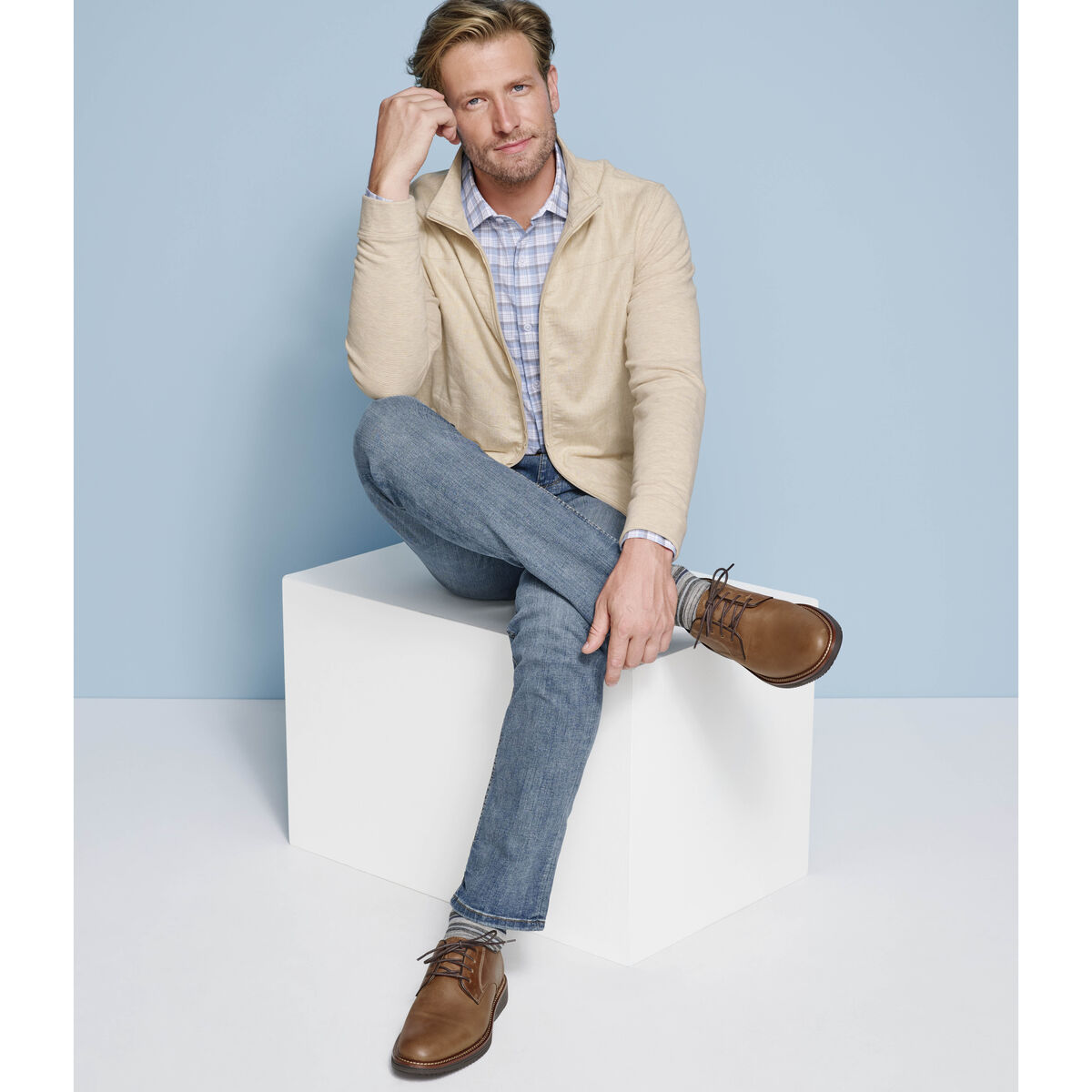 Full-Zip Knit Jacket image number null