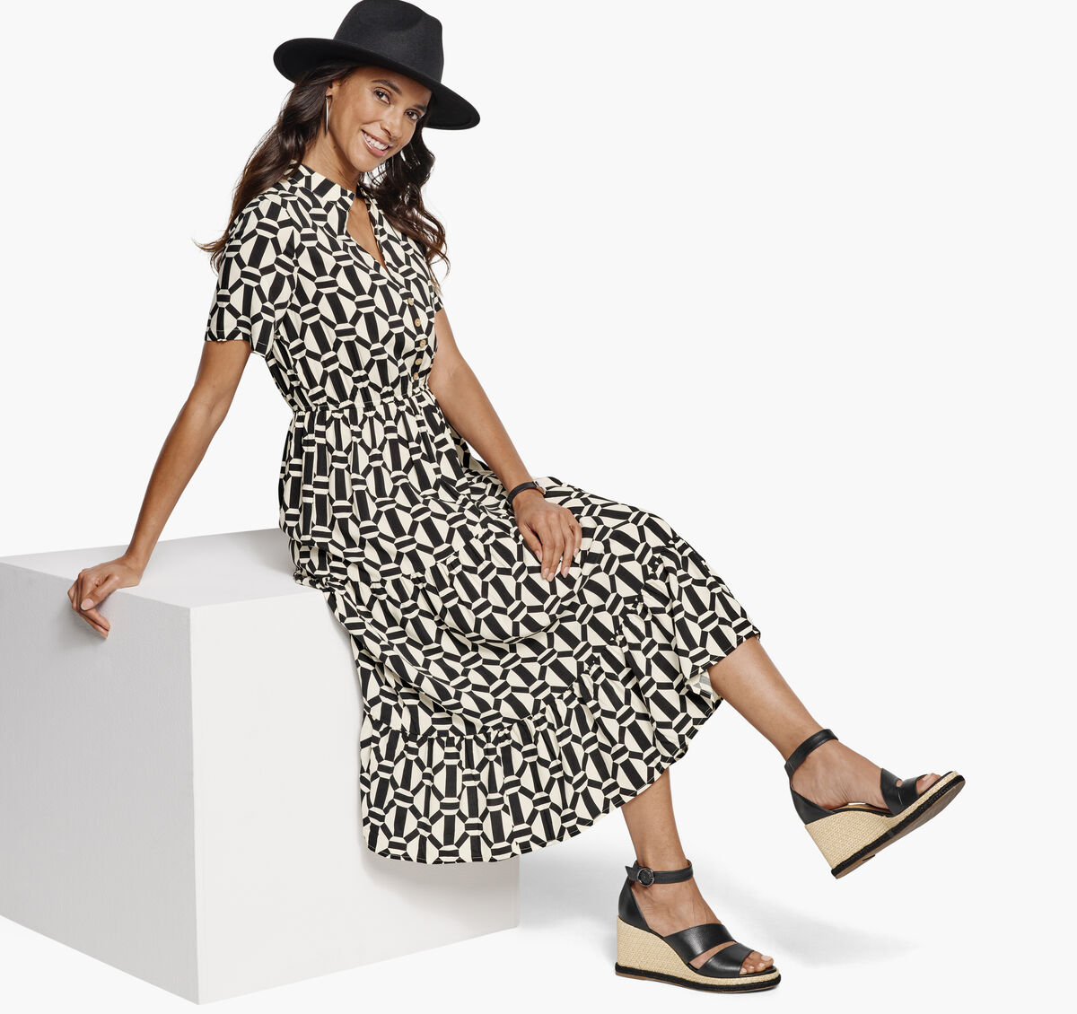 Geo Print Dress image number null