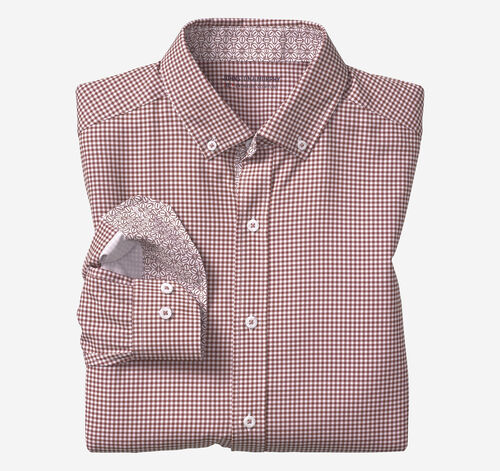 Game Day XC4&reg; Long-Sleeve Gingham Shirt - Burgundy