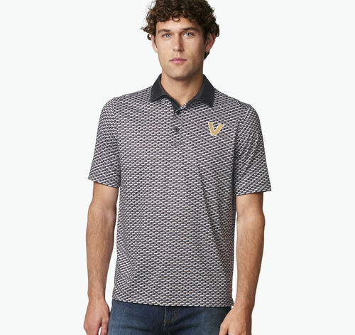 Collegiate XC+&trade; State Print Polo - Vanderbilt University - Black