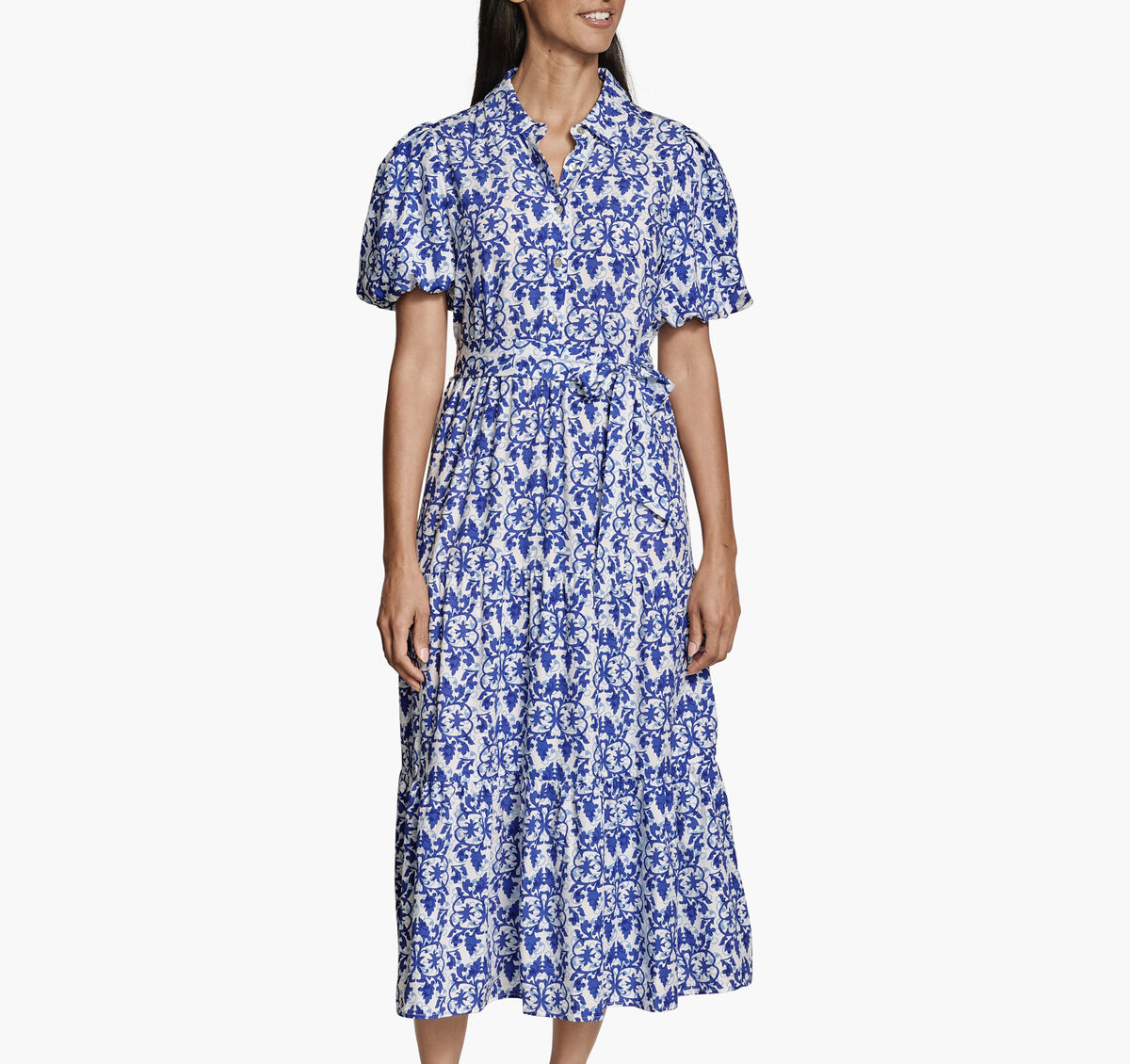 Women's Short Sleeve Tie Waist Dress image number null