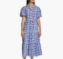 Women's Short Sleeve Tie Waist Dress image number null