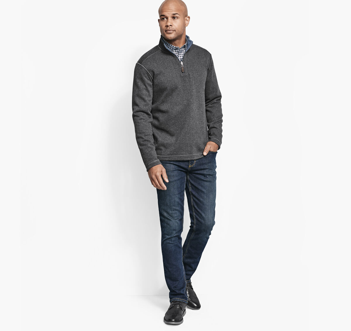 Reversible Solid Quarter-Zip image number null