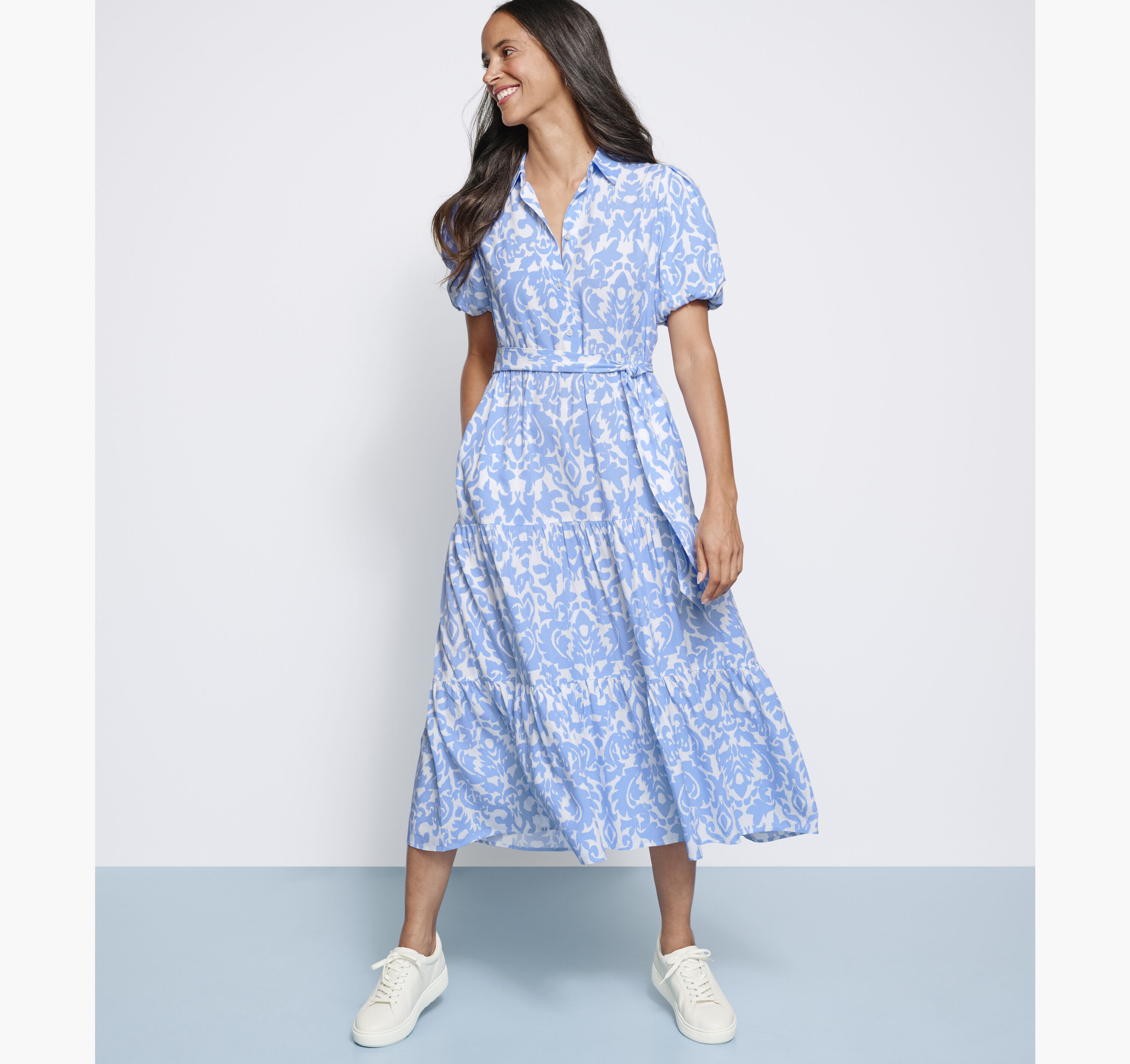 blue silk maternity dress New Jeanne Wrap Dress – Diane von Furstenberg main image 0