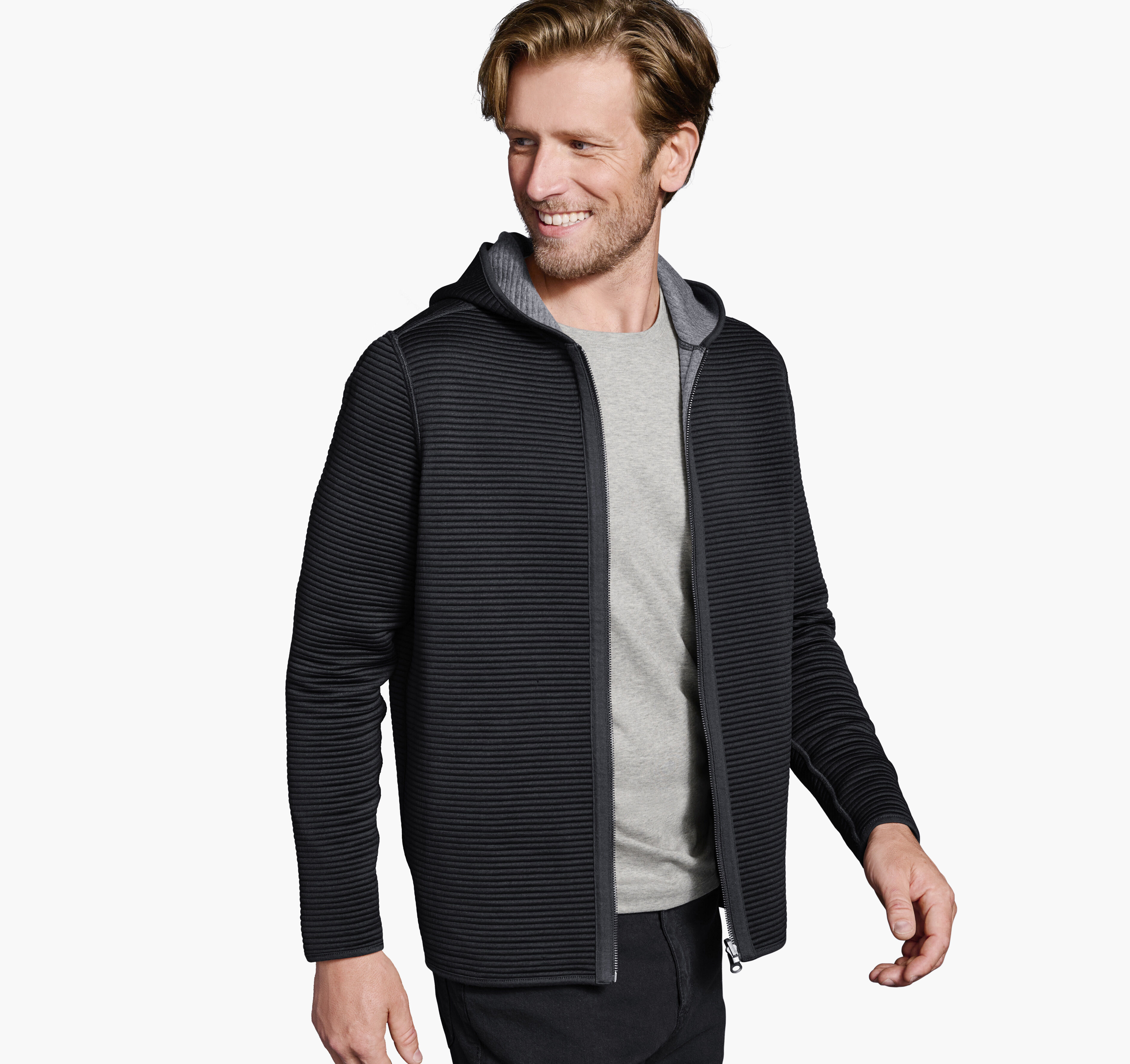 Reversible Channel Quilted Hoodie