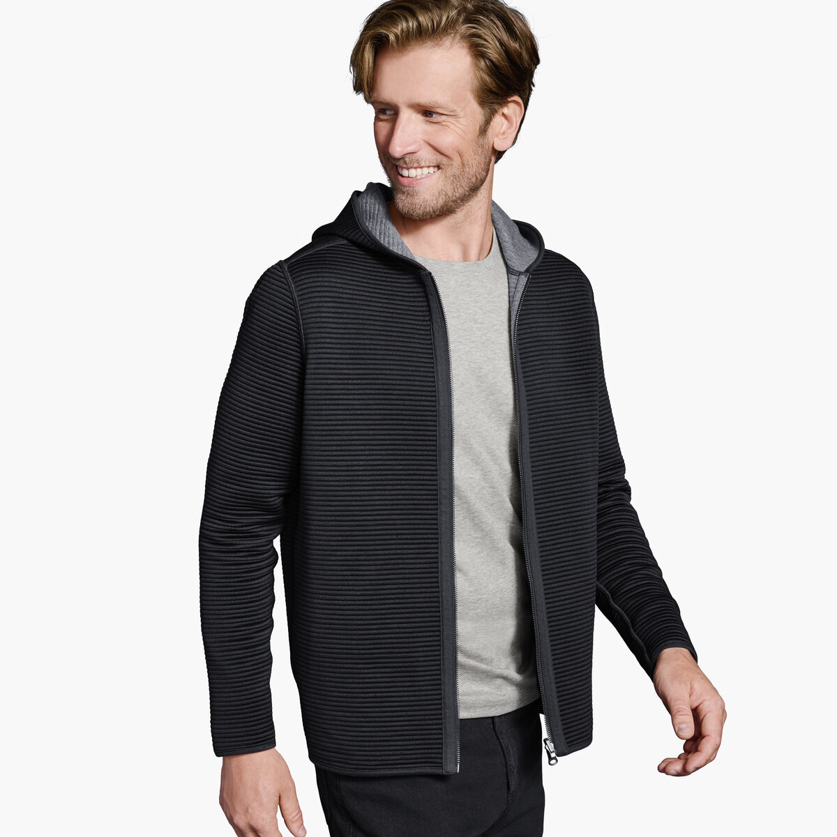 Reversible Channel Quilted Hoodie image number null