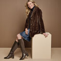 Textured Faux-Fur Coat image number null