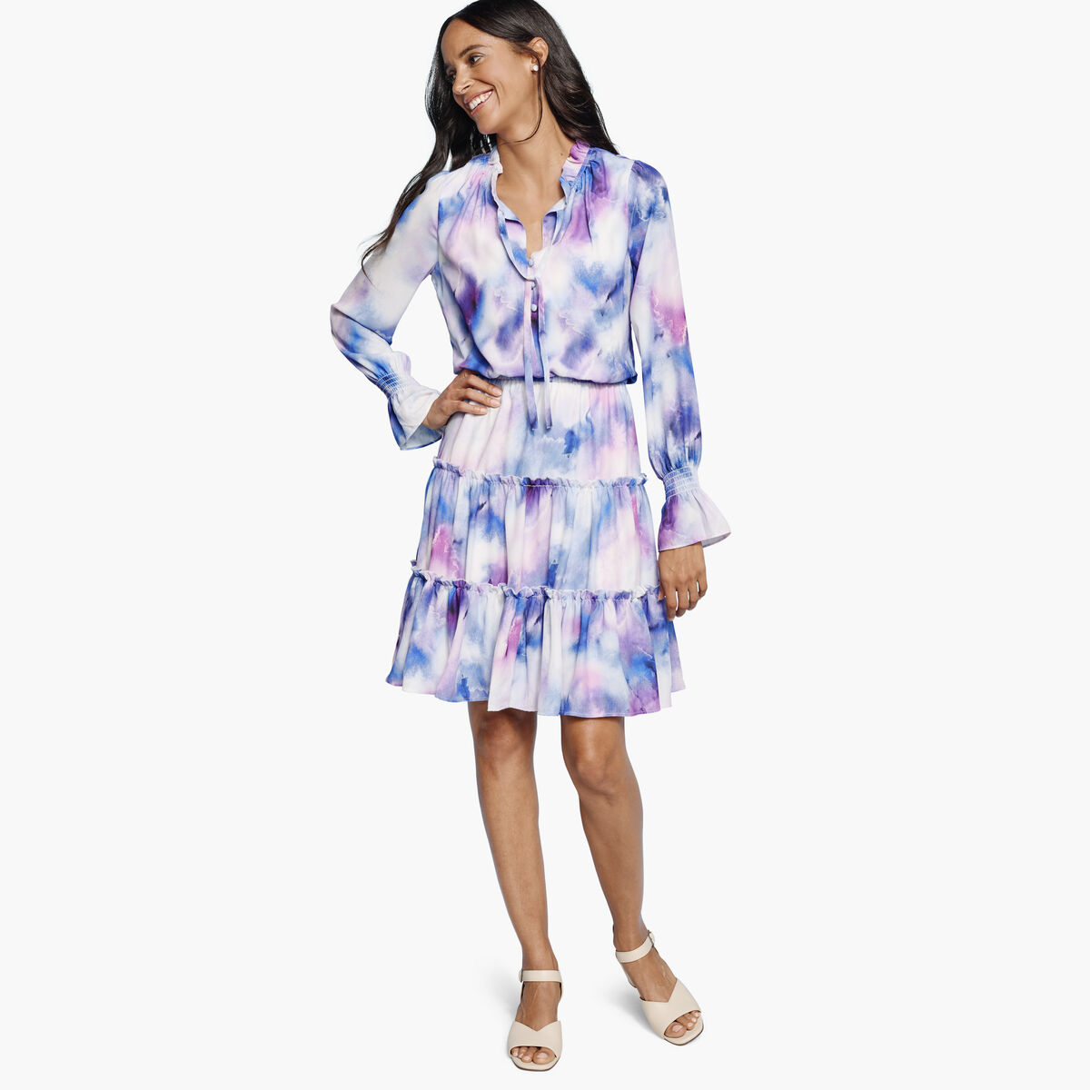 Tiered Printed Dress image number null