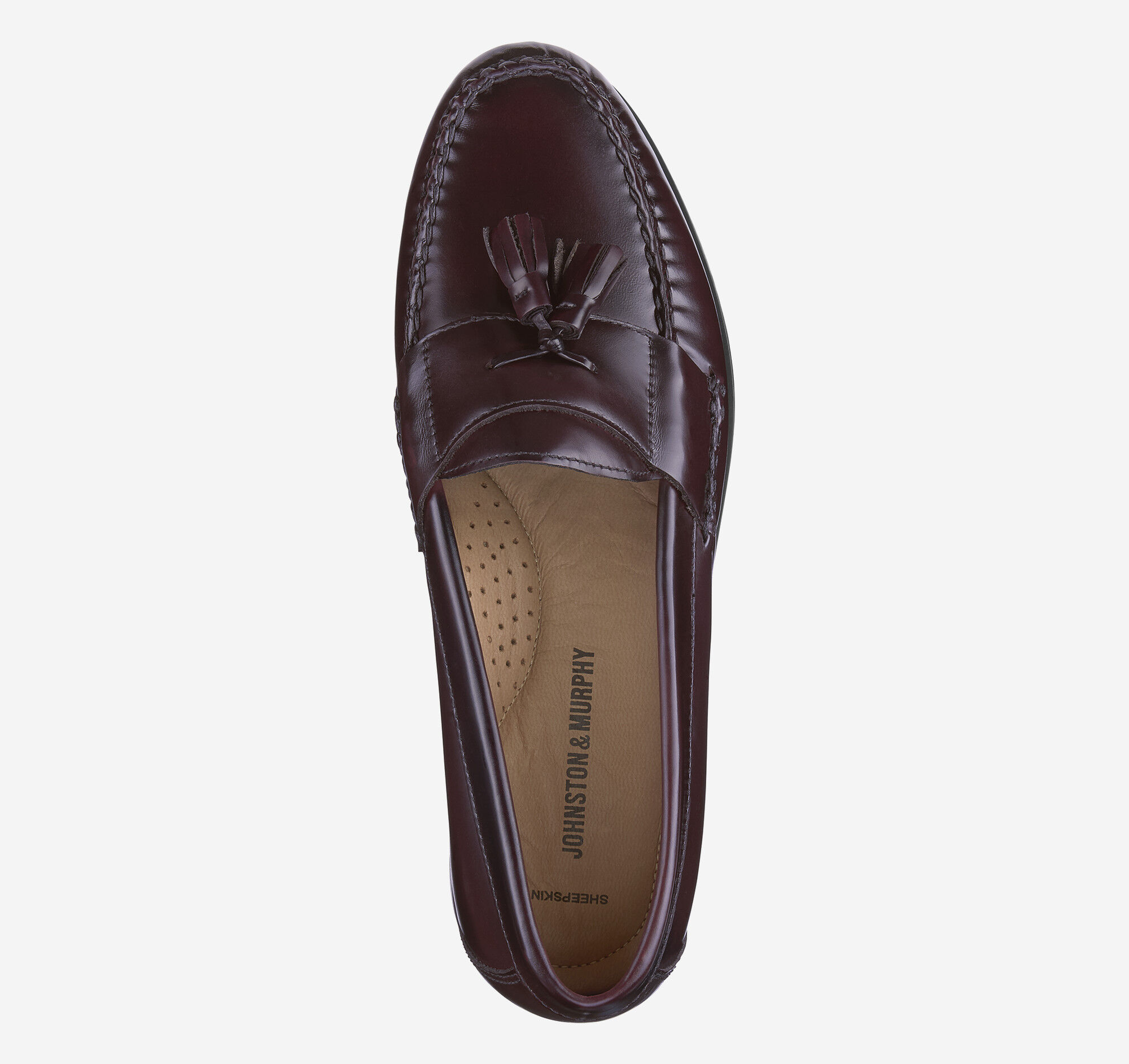 Men's Hayes Tassel Loafer in Burgundy Full Grain | Johnston & Murphy
