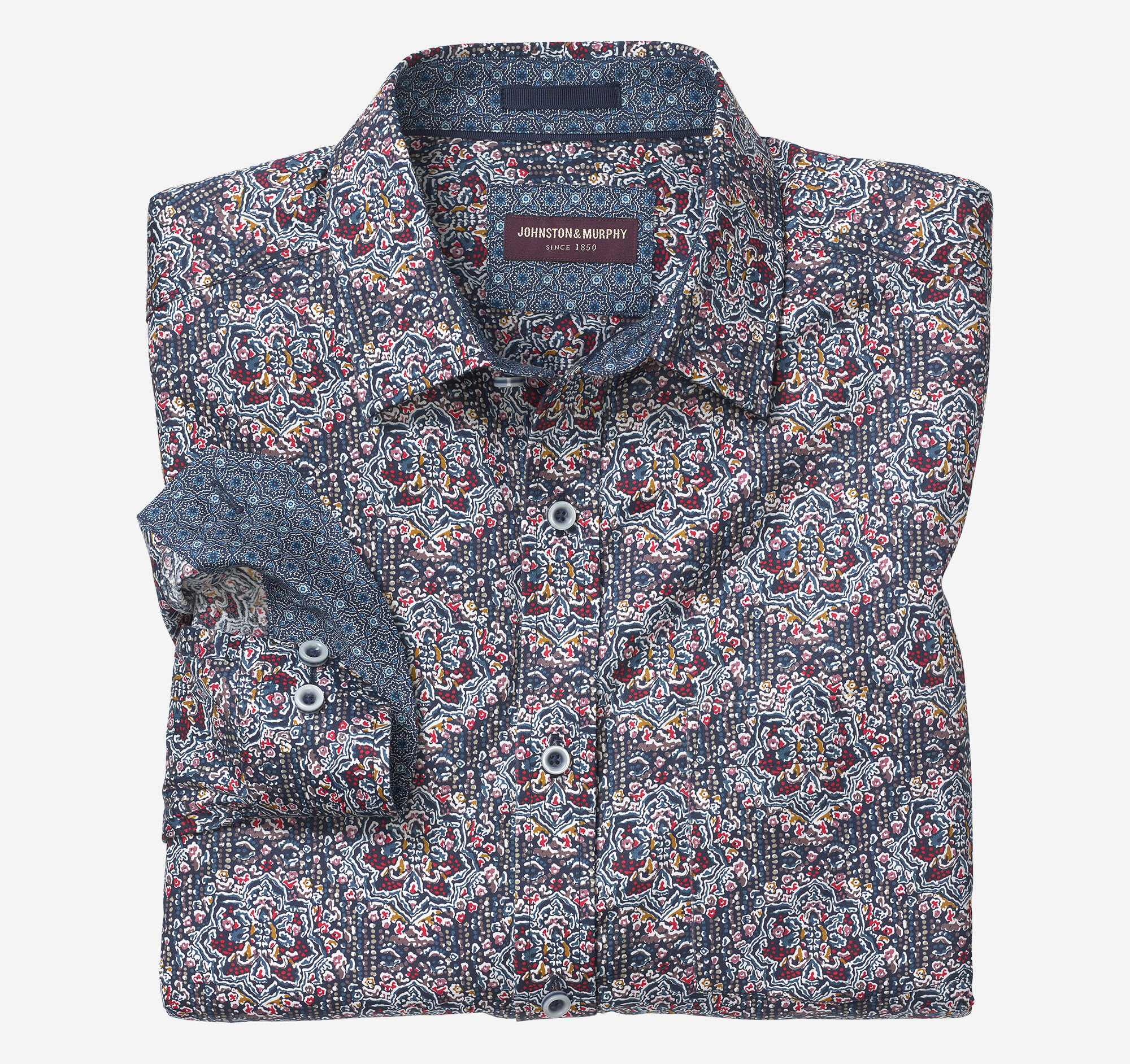 Printed Cotton Shirt | Johnston & Murphy