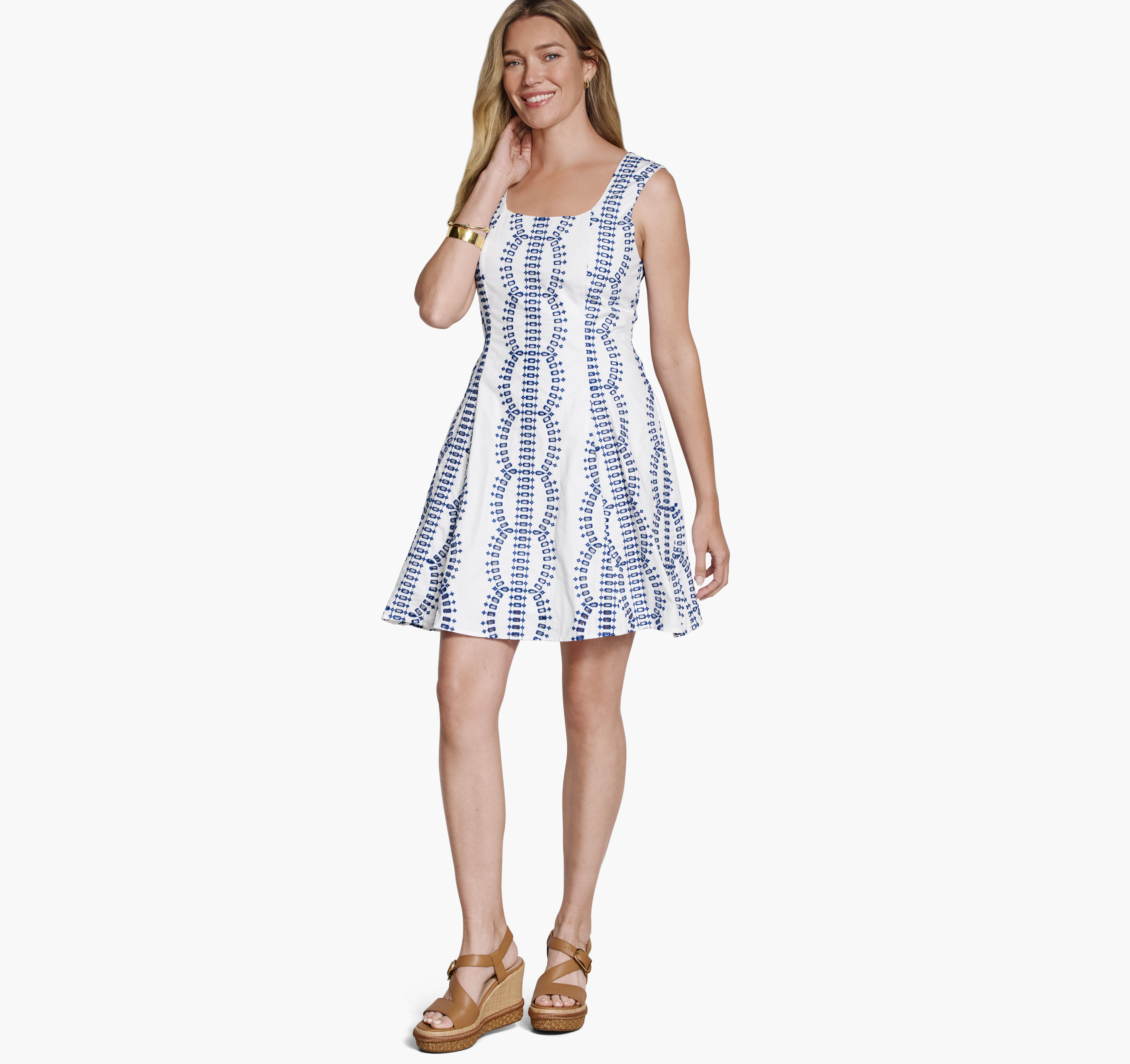 Sleeveless Eyelet Dress