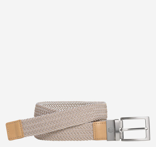 Reversible Stretch-Woven Belt - Dark Taupe/White