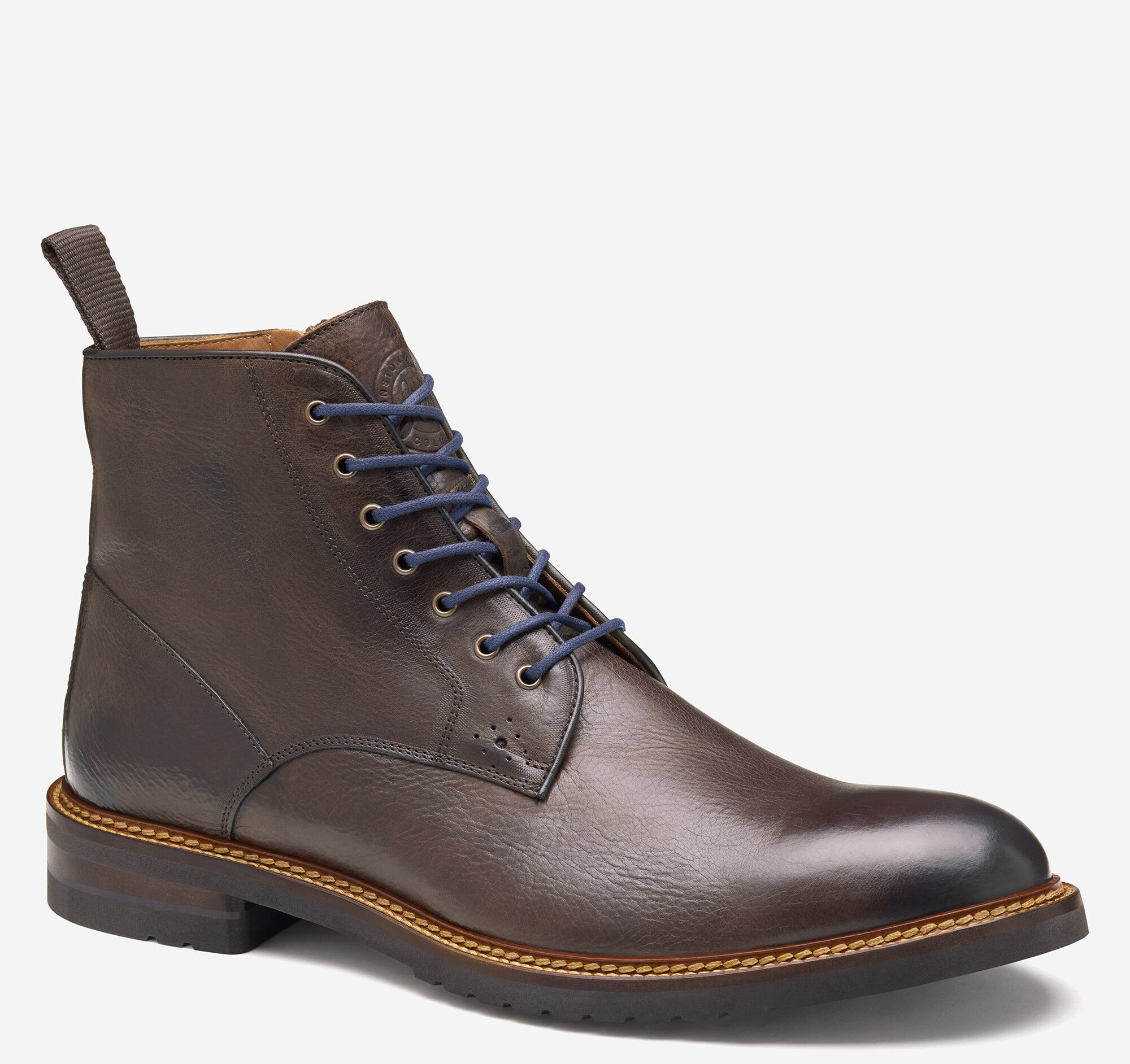 Men's Hartford Plain Toe Boot in Dark Brown Italian Calfskin